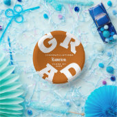 オレンジと白の燃えはっきりしたた卒業 ペーパーボウル (パーティー)