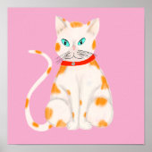 オレンジと白の猫のポスター ポスター (正面)
