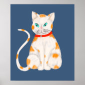 オレンジと白の猫ポスター ポスター (正面)