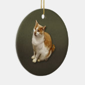 オレンジと白の短毛猫 セラミックオーナメント (右)