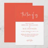 オレンジと白の私たち結婚の 招待状 (正面/裏面)