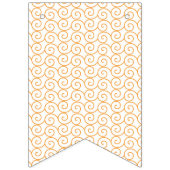 オレンジと白の背景にうずまき バンティングフラッグ (第1の旗)