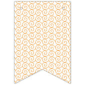 オレンジと白の背景にうずまき バンティングフラッグ (第3の旗)