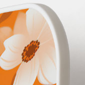 オレンジと白の花モノグラモダンム ピックルボールラケット (左詳細)