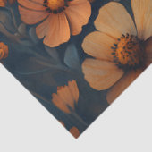 オレンジと白の蛾の花柄デコパージュ 薄葉紙 (詳細)