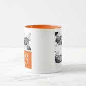 オレンジと白のInstagramフォトコラージモノグラム マグカップ (中央)