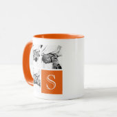 オレンジと白のInstagramフォトコラージモノグラム マグカップ (正面左)