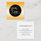 オレンジと白カスタムのロゴを追加しまグラデーションす スクエア名刺 (正面/裏面)