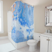 オレンジと白クラゲの水中 シャワーカーテン (インサイチュ)