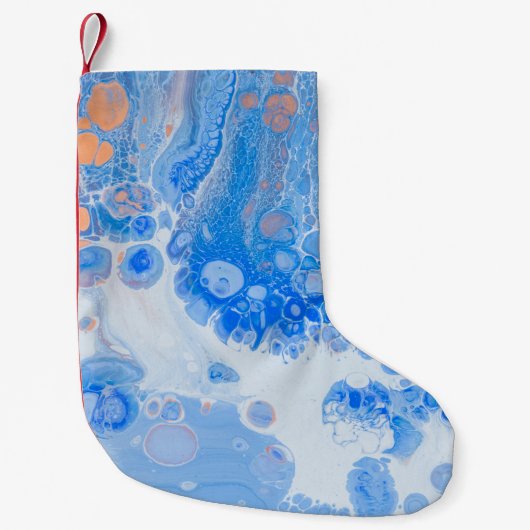 オレンジと白クラゲの水中 スモールクリスマスストッキング (正面)
