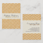 オレンジと白シェブロンパターンリネンのテクスチャ2 名刺 (正面/裏面)
