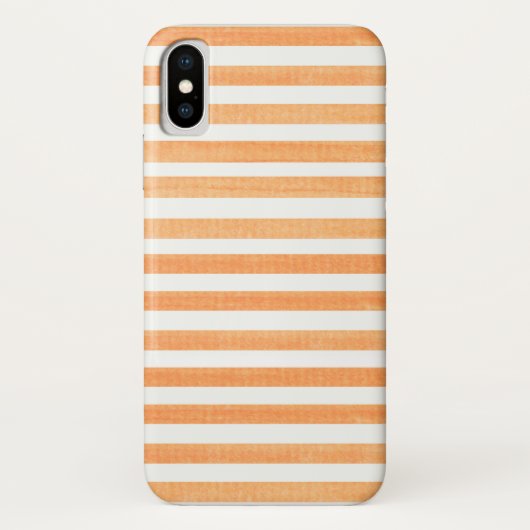 オレンジと白ストライプのApple iPhone Xケース Case-Mate iPhoneケース (裏面)