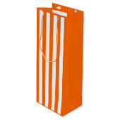 オレンジと白ストライプ色 ワインギフトバッグ (正面アングル)