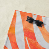 オレンジと白ゼブラ ビーチタオル (インサイチュ)