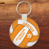 オレンジと白バレーボールチームのチームカラー少年 キーホルダー (裏面)