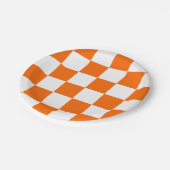 オレンジと白市松模様に ペーパープレート (アングル)