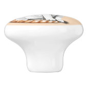 オレンジと白猫 セラミックノブ (側面)