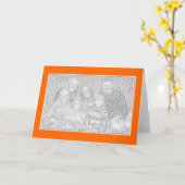 オレンジと白縁ど写真 カード (黄色い花)