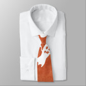 オレンジと白飛んでいる幽霊ハロウィンタイ ネクタイ (タイ)