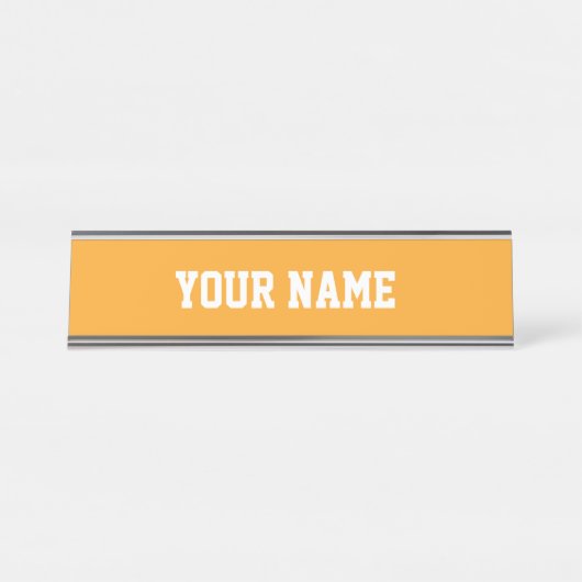 オレンジと白 デスクネームプレート (正面)