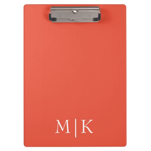 オレンジと白 | モノグラモダンム クリップボード (正面)