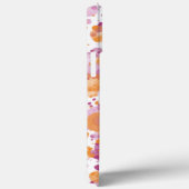 オレンジと紫のアブストラクト・スプラッターに名前テキストを追加 Case-Mate iPhoneケース (裏面 / 右)