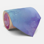 オレンジと紫のアルコールインク抽象芸術 ネクタイ (ロール)