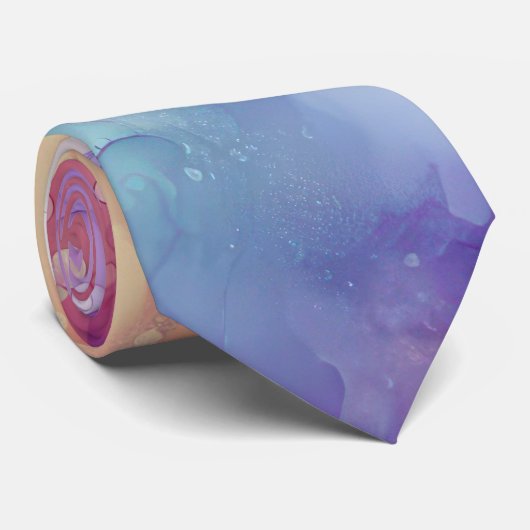 オレンジと紫のアルコールインク抽象芸術 ネクタイ (ロール)