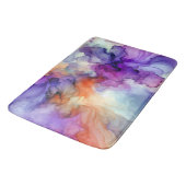 オレンジと紫のアルコールインク抽象芸術 バスマット (アングル)