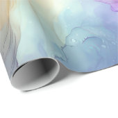 オレンジと紫のアルコールインク抽象芸術 ラッピングペーパー (ロールコーナー)