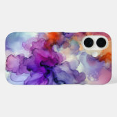 オレンジと紫のアルコールインク抽象芸術 Case-Mate iPhoneケース (裏面 (横))