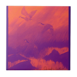 オレンジと紫のゲーゼ タイル