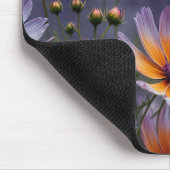 オレンジと紫のコスモス抽象芸術 マウスパッド (コーナー)
