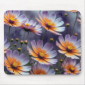 オレンジと紫のコスモス抽象芸術 マウスパッド (正面)