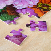 オレンジと紫のダリアの花 ジグソーパズル (側面)