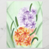 オレンジと紫のヒヤシンス花スクラップブック紙 (裏面)