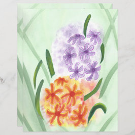 オレンジと紫のヒヤシンス花スクラップブック紙