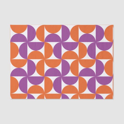オレンジと紫のミッドセンチュリーのパタモダンーン 薄葉紙 (正面)