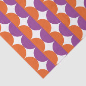 オレンジと紫のミッドセンチュリーの波モダン状 薄葉紙 (詳細)