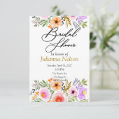 オレンジと紫の水彩花イラストの招待状 招待状 (スタンド正面)