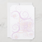 オレンジと紫の渦巻き旋回とハート結婚ズ 招待状 (裏面)