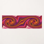 オレンジと紫の渦巻き – カッコいい抽象芸術トリップ（幻覚体験）のような ヨガマット (正面(横))