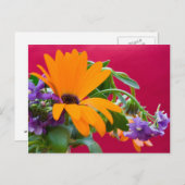 オレンジと紫の花のテーマはがき ポストカード (正面/裏面)