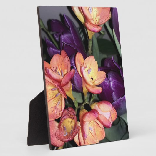 オレンジと紫の花 フォトプラーク (側面)