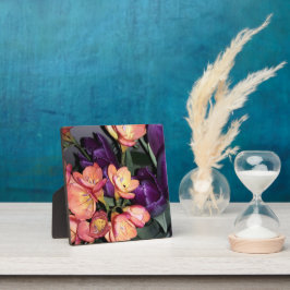 オレンジと紫の花 フォトプラーク