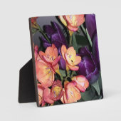 オレンジと紫の花 フォトプラーク (正面)