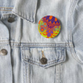 オレンジと紫モダン 缶バッジ (インサイチュ)