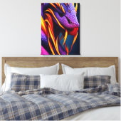 オレンジと紫鮮やかのコブラはかりで測ヘビ キャンバスプリント (インサイチュ (寝室))