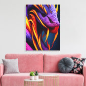 オレンジと紫鮮やかのコブラはかりで測ヘビ キャンバスプリント (インサイチュ (リビング))