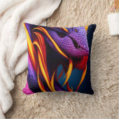 オレンジと紫鮮やかのコブラはかりで測ヘビ クッション (ブランケット)